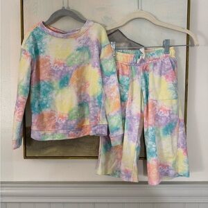 CAT & JACK Pastel Tie-Dye Terrycloth Lounge Set Size 5T